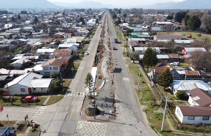 MOP cambia el rostro a Curacautín con la Reposición de Bandejones en Avenida Carrera