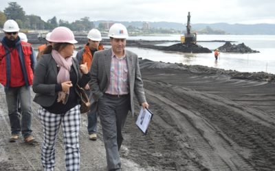 MOP AVANZA A TODA MAQUINA EN LA HABILITACION DE LA PLAYA PUCARÁ EN VILLARRICA