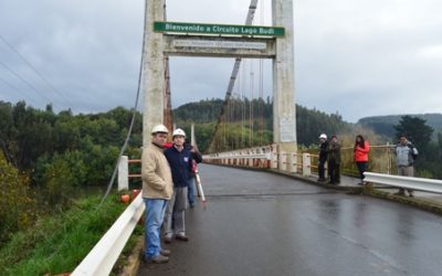 MOP MONITOREA PUENTE PRESIDENTE FREI MONTALVA EN CARAHUE, LUEGO DE SUFRIR CORTE DE UN TENSOR