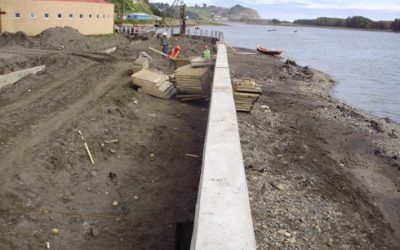 Un 75% de avance presentan obras de reconstrucción de muro de defensa de Puerto Saavedra