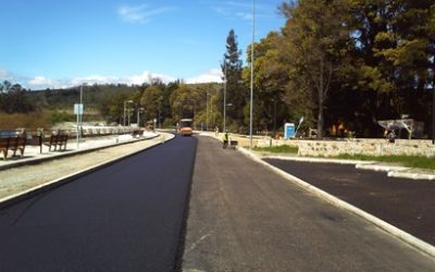 Obras de reconstrucción de la costanera de Villarrica en su fase final.