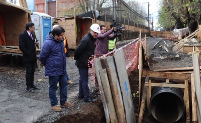 MOP reanuda trabajos de instalación de colector en Avenida Alemania paralizados por supuesto hallazgo arqueológico